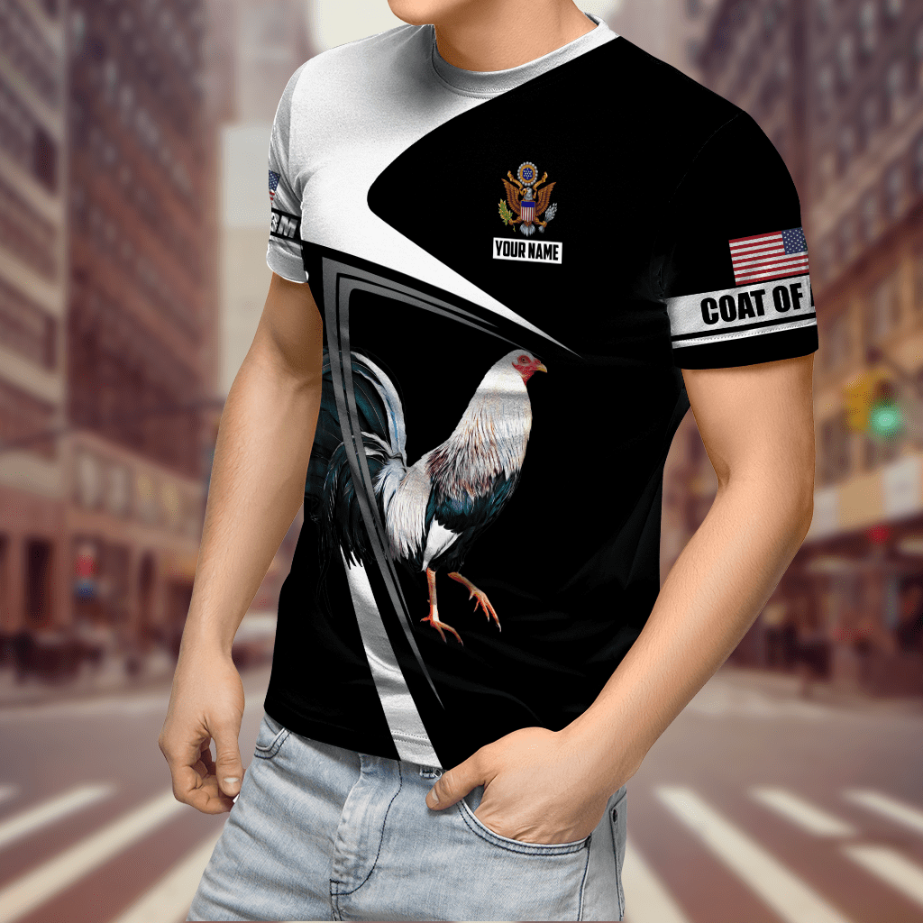 Personalized American Rooster 3D Printed Unisex Shirt