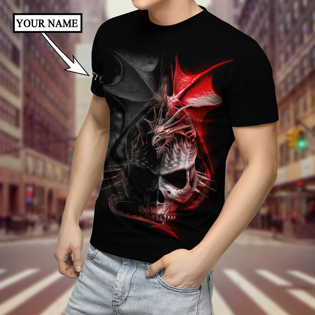 Dragon Skull 3D Hoodie Shirt For Men And Women Custom Name
