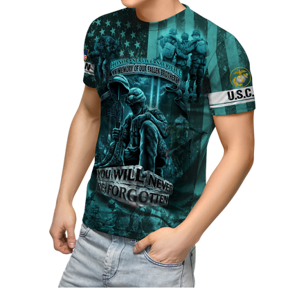 US Veteran You Will Never Be Forgotten 3D All Over Printed Unisex Shirts HN14102102