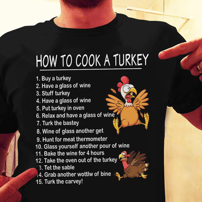 How to Cook A Turkey Thanksgiving Chef Funny Present Xmas Gift