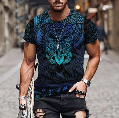 Maori Haka Dance Blue 3D Printed Unisex Shirts