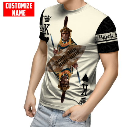 African Culture Black King Zulu Unisex Hoodie ML Personalize Name