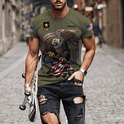 Custom name US Army Veteran Basic Eagle 3d printed shirts Proud Military