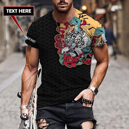 Custom Name Japanese Tiger 3D All Over Printed Unisex Shirts