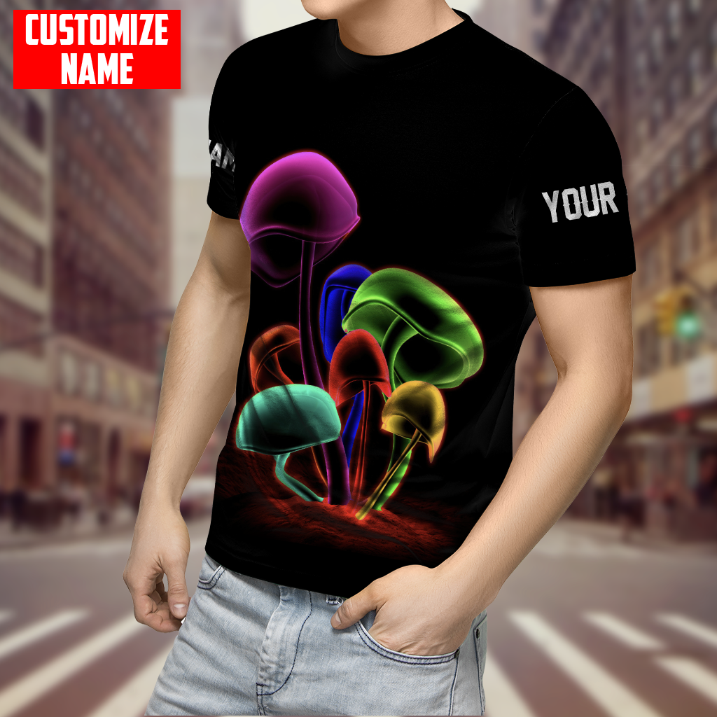 Customize Name Mushroom Hippie 3D All Over Printed Unisex Shirts
