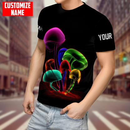 Customize Name Mushroom Hippie 3D All Over Printed Unisex Shirts
