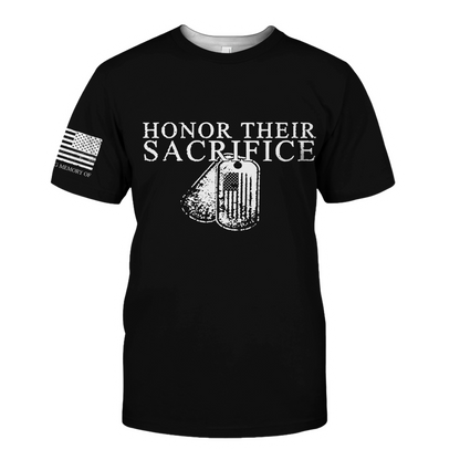 Honor Their Sacrifice Memorial Day 3D All Over Printed Shirts