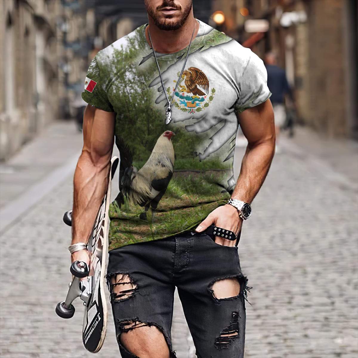 Mexican Rooster 3D Printed Unisex Shirts HHT13052107