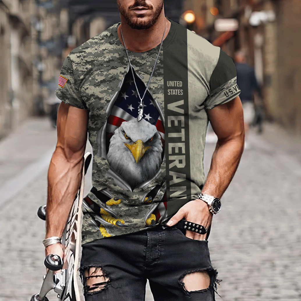 Eagle US Veteran 3D All Over Printed Hoodie