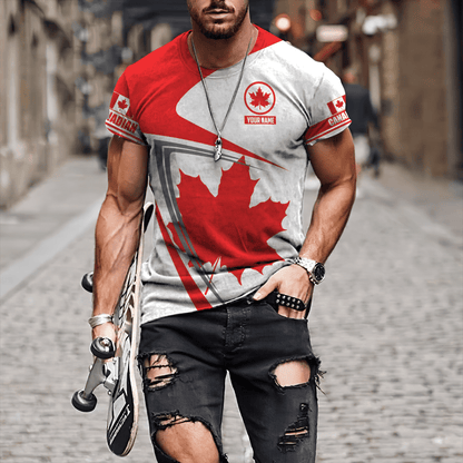 Canada Day No19 Personalized Name Pullover Premium Unisex Hoodie Maple Leaf