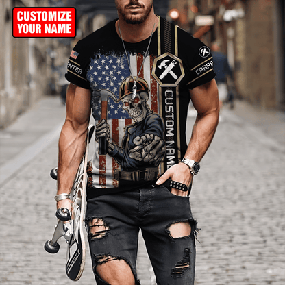 Personalized Name American Carpenter 3D All Over Printed Unisex Shirts