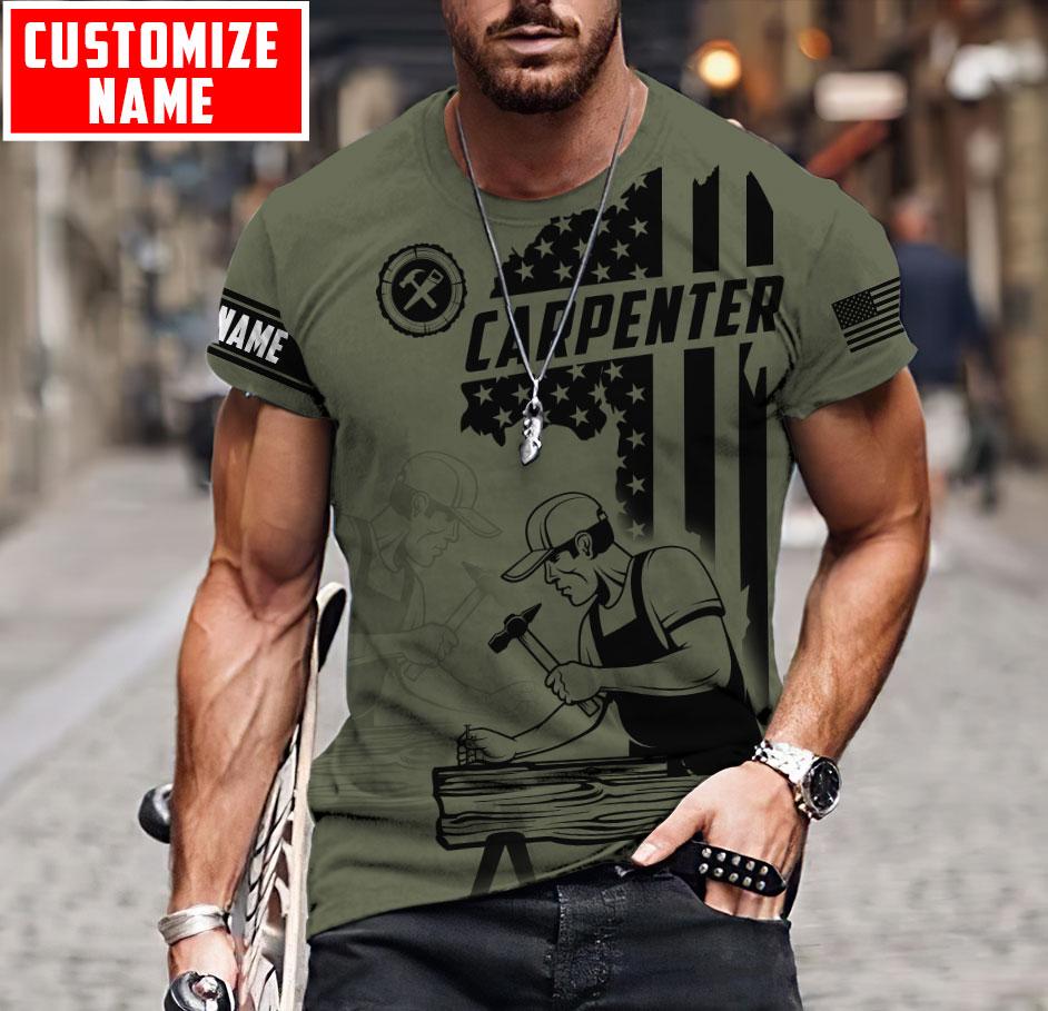 Personalized Name Carpenter 3D All Over Printed Unisex Shirts American Carpenter Ver 3