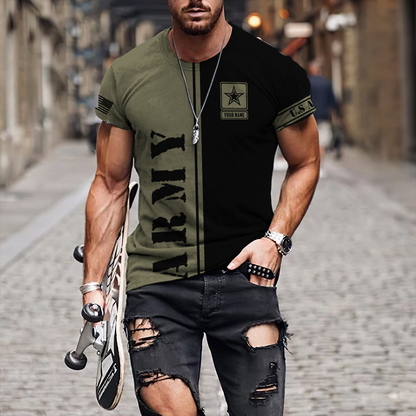 Custom name US Army Veteran Basic 3d printed shirts Proud Military