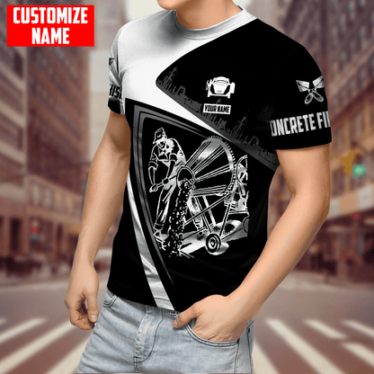 Customized Name Mixer Concrete Finisher 3D All Over Printed Unisex Shirts