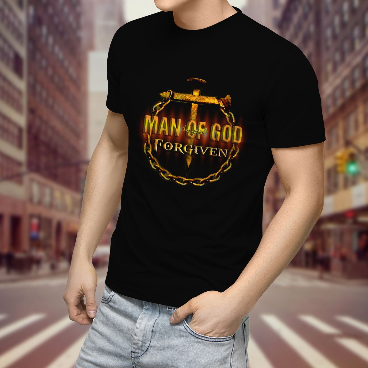 Man of God Forgiven - T-Shirt Style for Men and Women