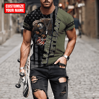 Custom name US Army Veteran Honor the fallen 3d printed shirts Proud Military