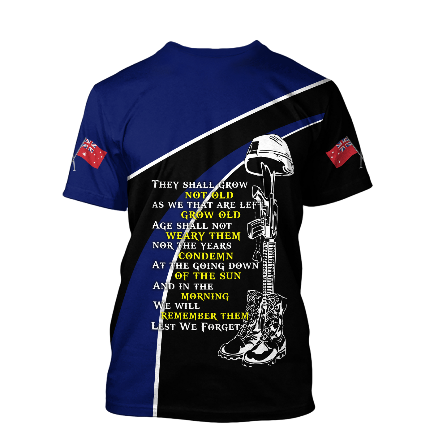 Tmarc Tee The ode fern-wattle Australia and Kiwi blue 3D print shirts