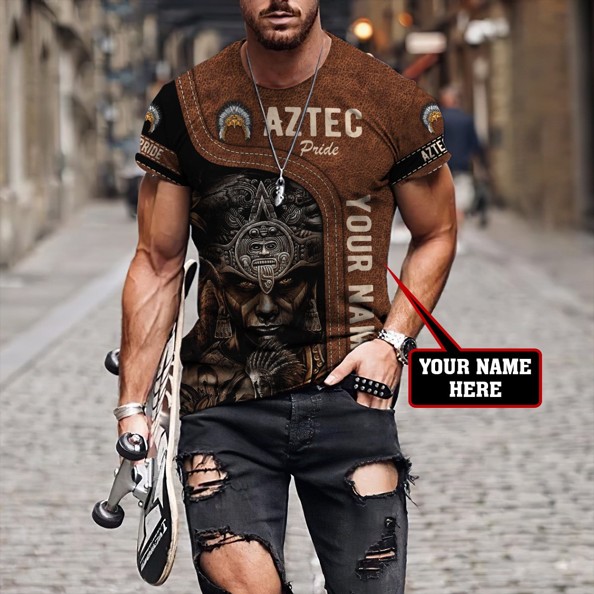 Personalized Name Aztec Pride 3D All Over Printed Unisex Hoodie