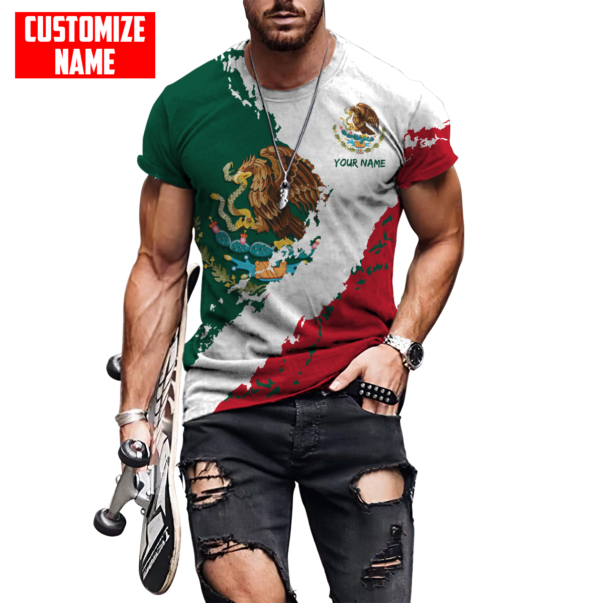 Persionalized Mexico 3D All Over Printed Unisex Shirts