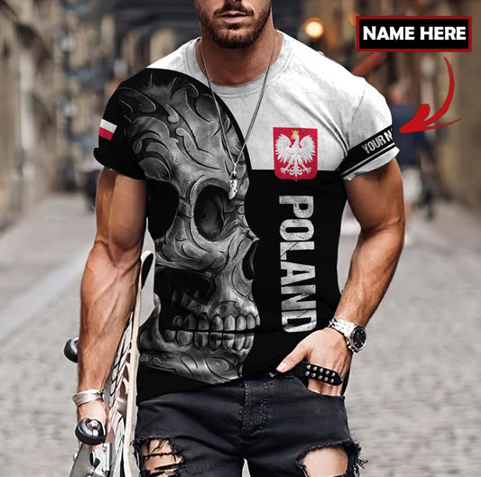 Personalized Polska Skull 3D All Over Printed Unisex Hoodie