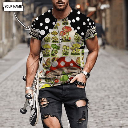 Customize Name Mushroom Hippie3D All Over Printed Unisex Shirts