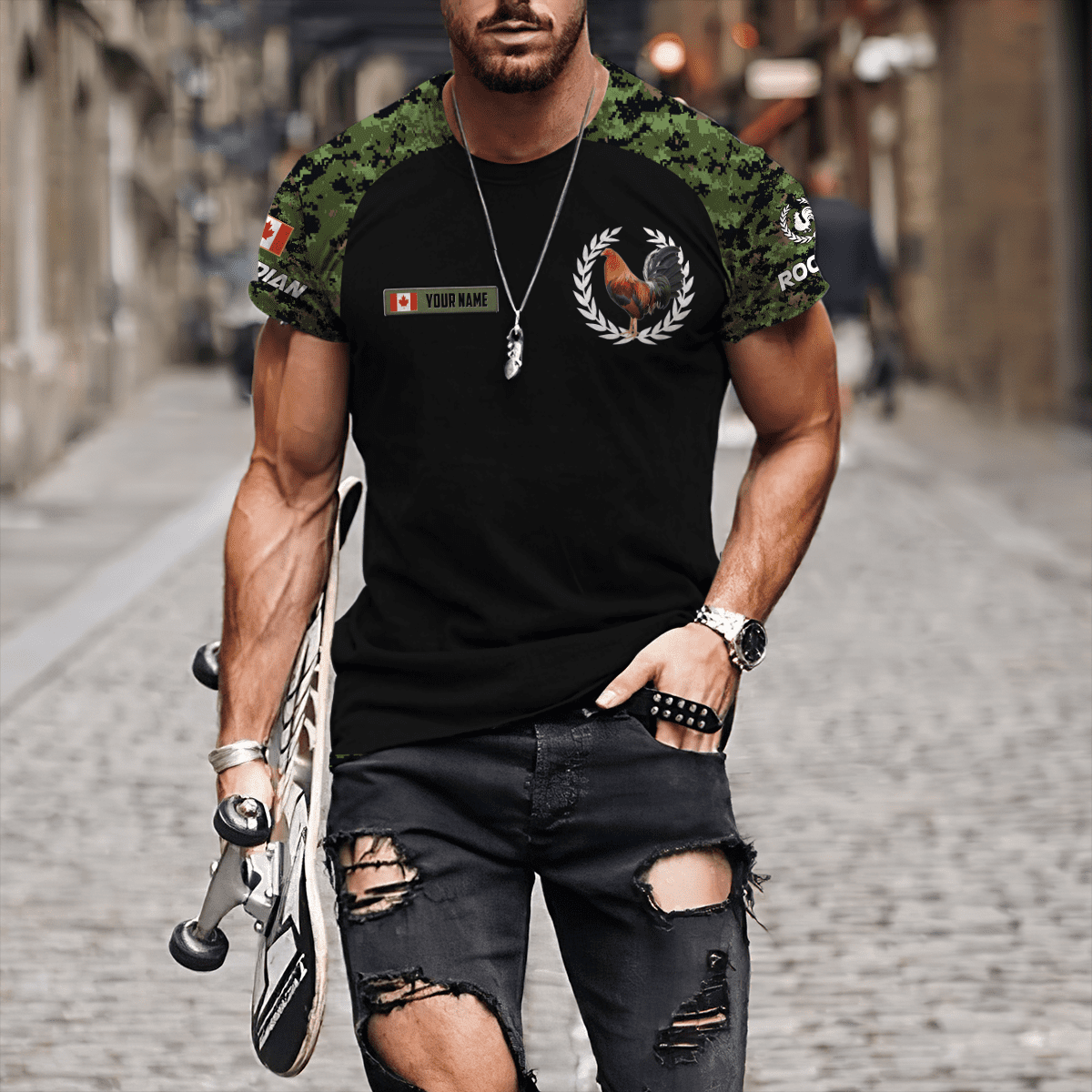 Personalized Canadian Rooster 3D Printed Unisex Shirt