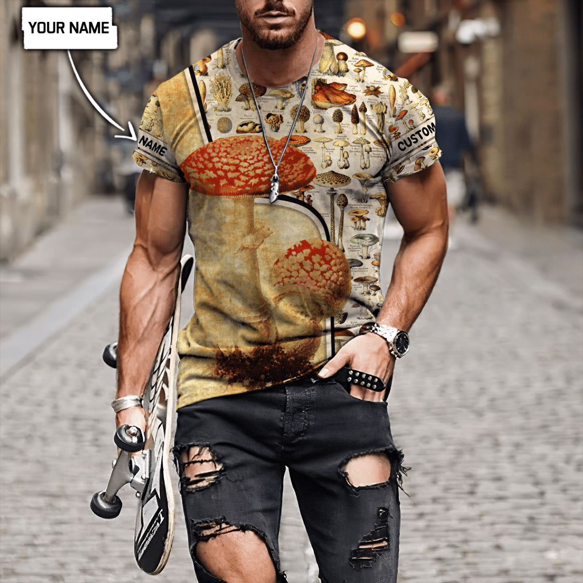 Customize Name Mushroom Hippie 3D All Over Printed Unisex Shirts