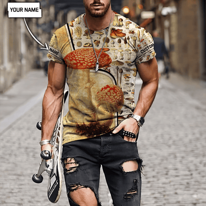 Customize Name Mushroom Hippie 3D All Over Printed Unisex Shirts