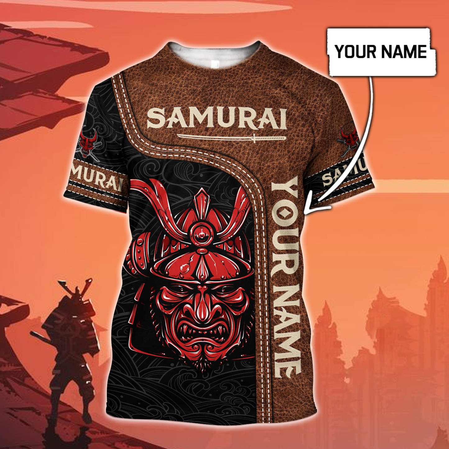 Custom Name Samurai 3D All Over Printed Unisex Shirts
