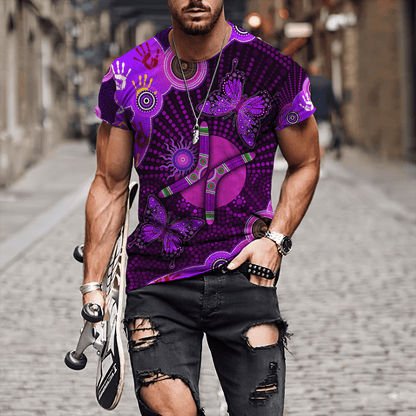 Aboriginal Naidoc Week 2021 Purple Butterflies 3D All Over Printed Shirts