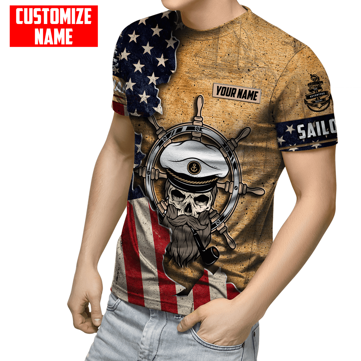 Customized name The Adventure Begins 3D All Over Printed Shirts