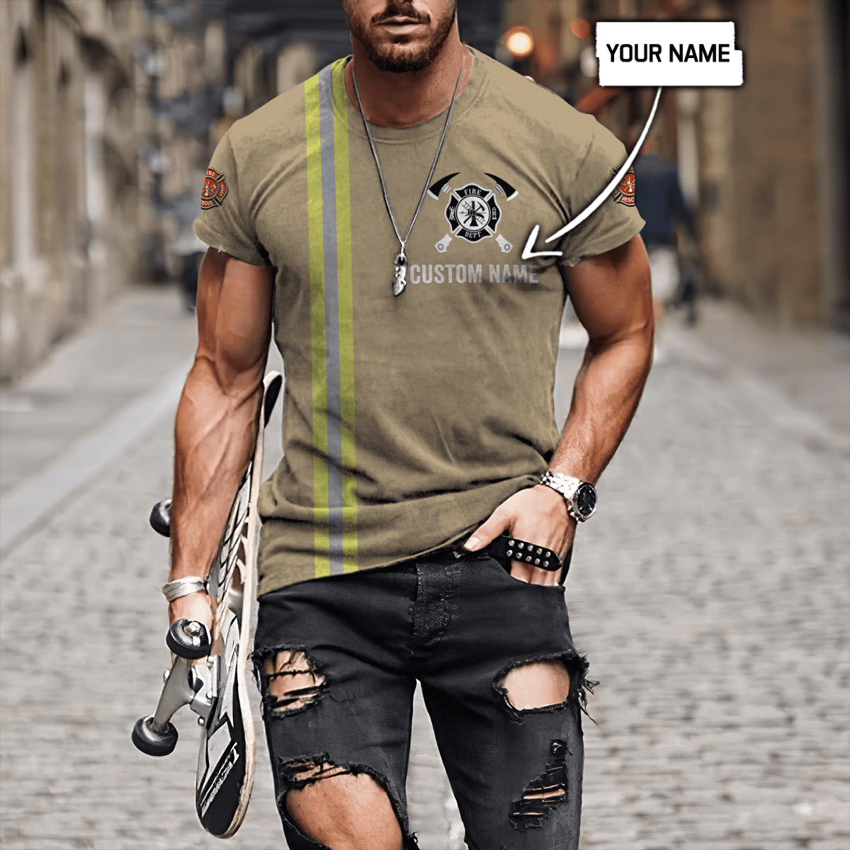 Customize Name Firefighter 3D All Over Printed Unisex Shirts
