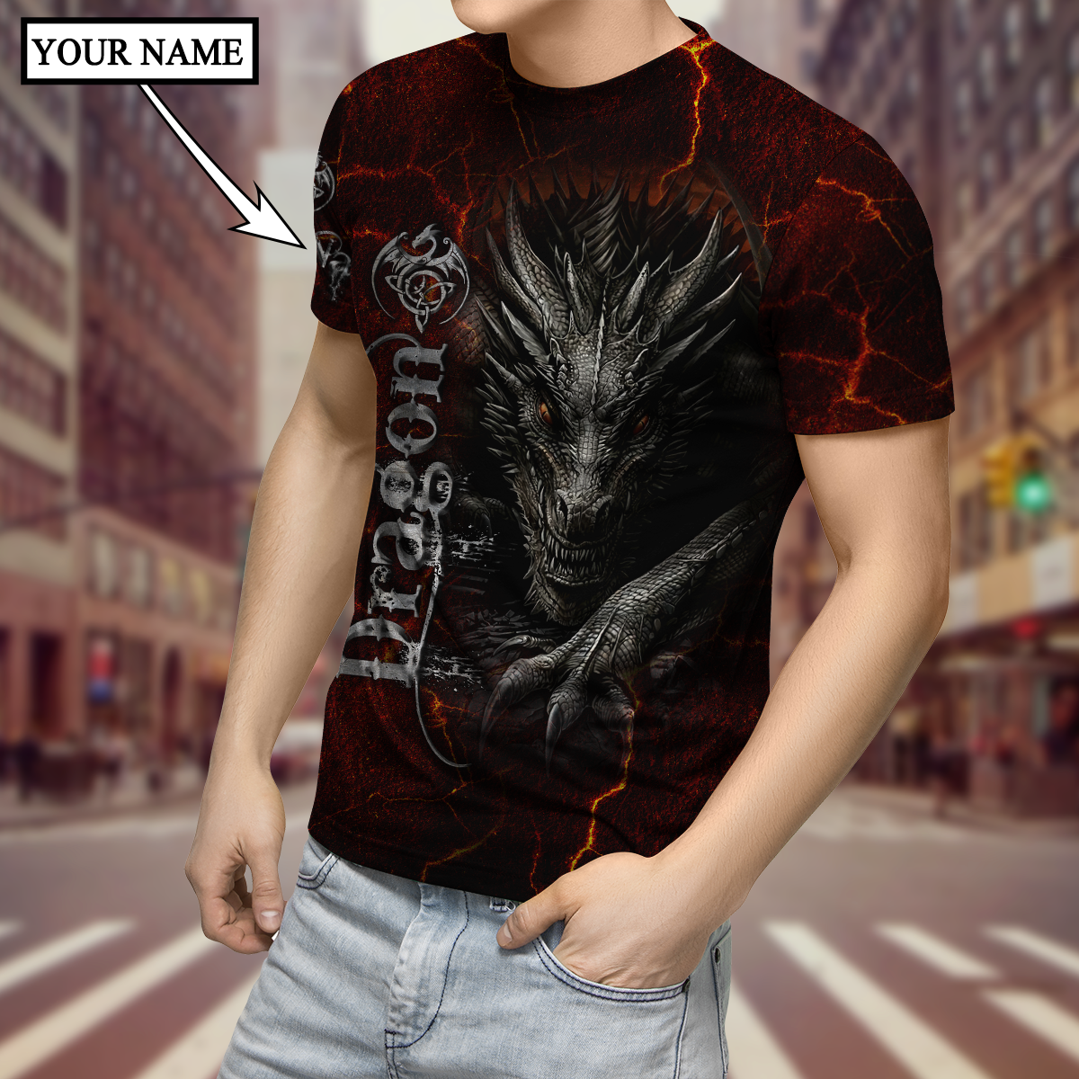 Dragon Red 3D Hoodie Shirt For Men And Women Custom Name
