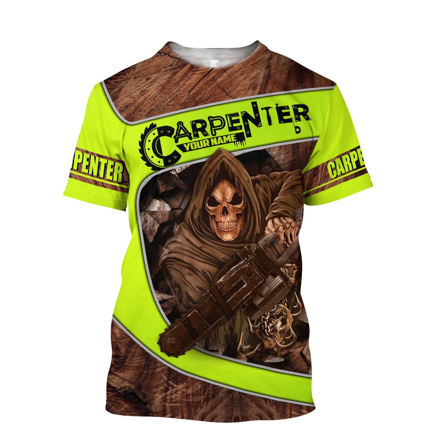 Personalized Name Carpenter 3D All Over Printed Unisex Shirts Wood Pattern