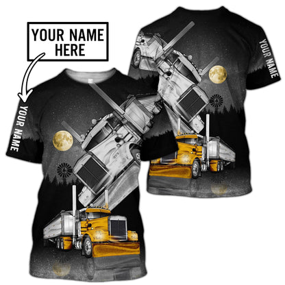 Premium Trucker Personalized Name 3D All Over Printed Unisex Shirts