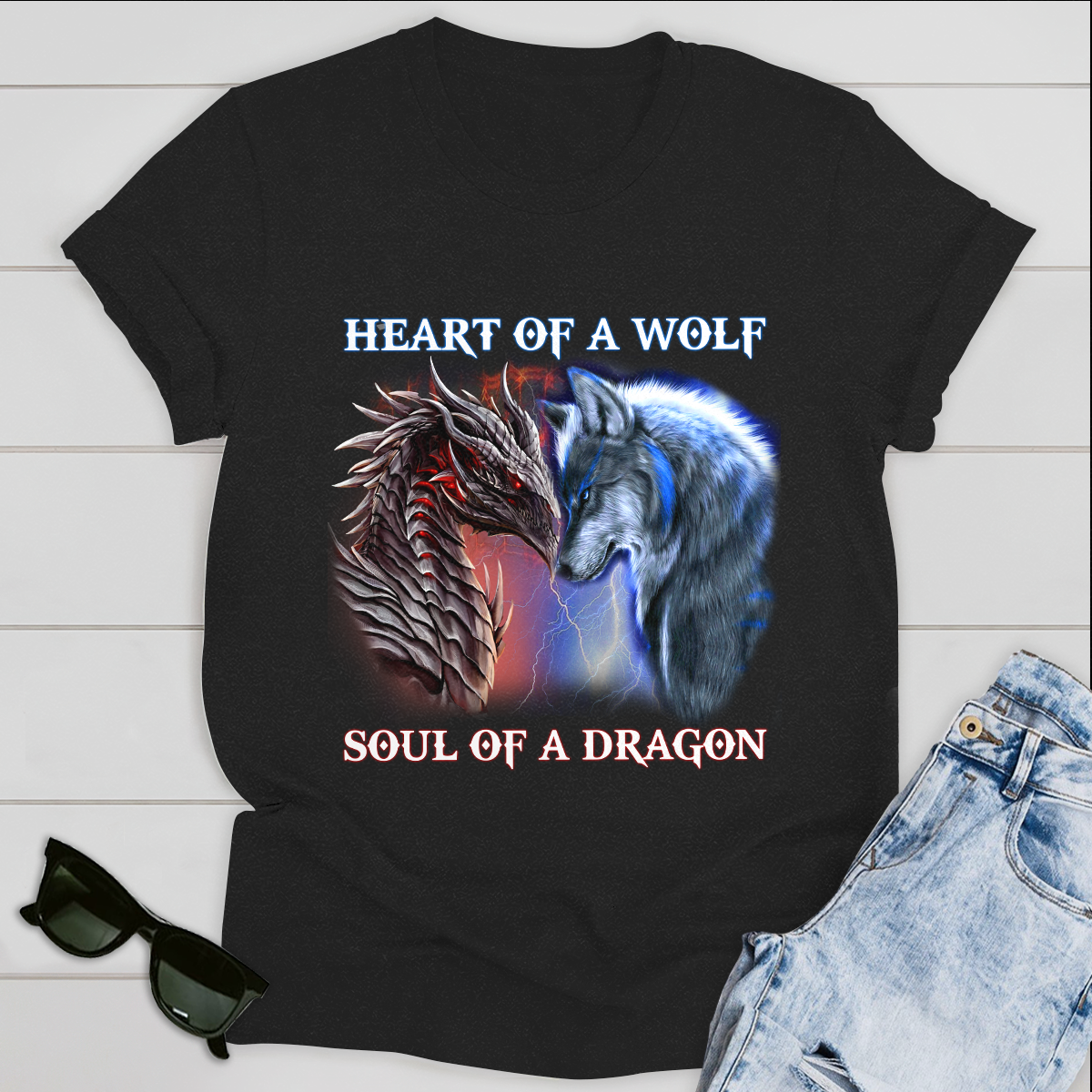 Heart Of A Wolf, Soul Of A Dragon T-shirt