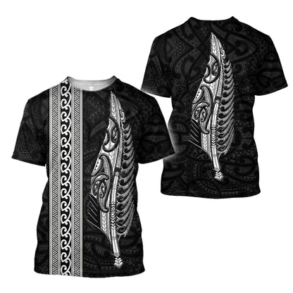 Maori Silver Fern White 3D Printed Unisex Shirts