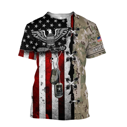 US Army Veteran American Flag 3D All Over Printed Shirts