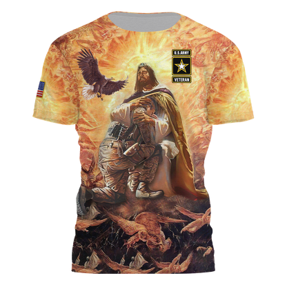 US Army Veteran Jesus 3D All Over Printed Unisex Shirts
