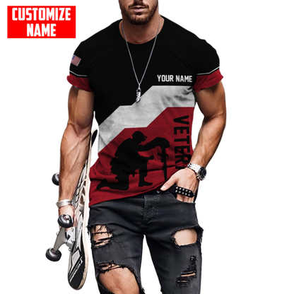 Custom Name US Veteran  3D All Over Printed