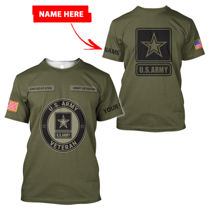 Personalized Name US Army 3D All Over Printed Shirts