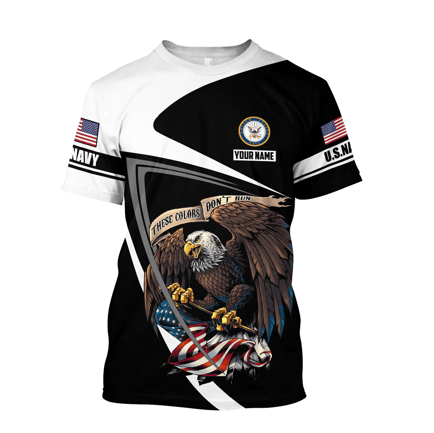 Custom name US Navy Veteran 3D printed shirts Proud Military
