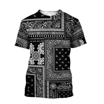 Paisley Bandana Vibe with Black White tone Street Style 3D All Over Printed