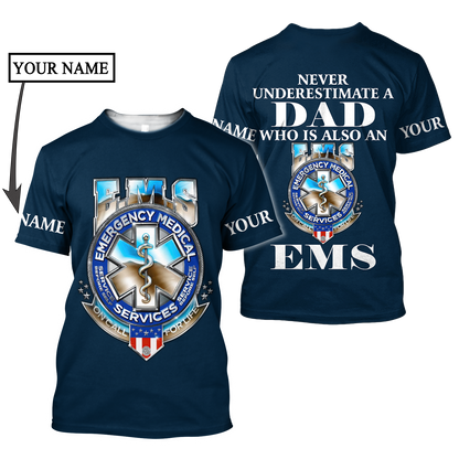 Premium EMS Personalized Name 3D All Over Printed Unisex Shirts