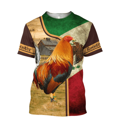 Rooster Mexico 3D All Over Printed Hoodie