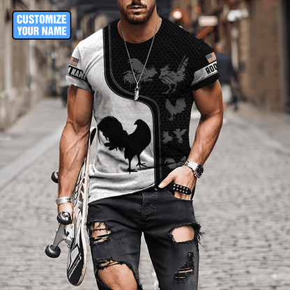 Personalized American Rooster 3D Printed Unisex Shirt