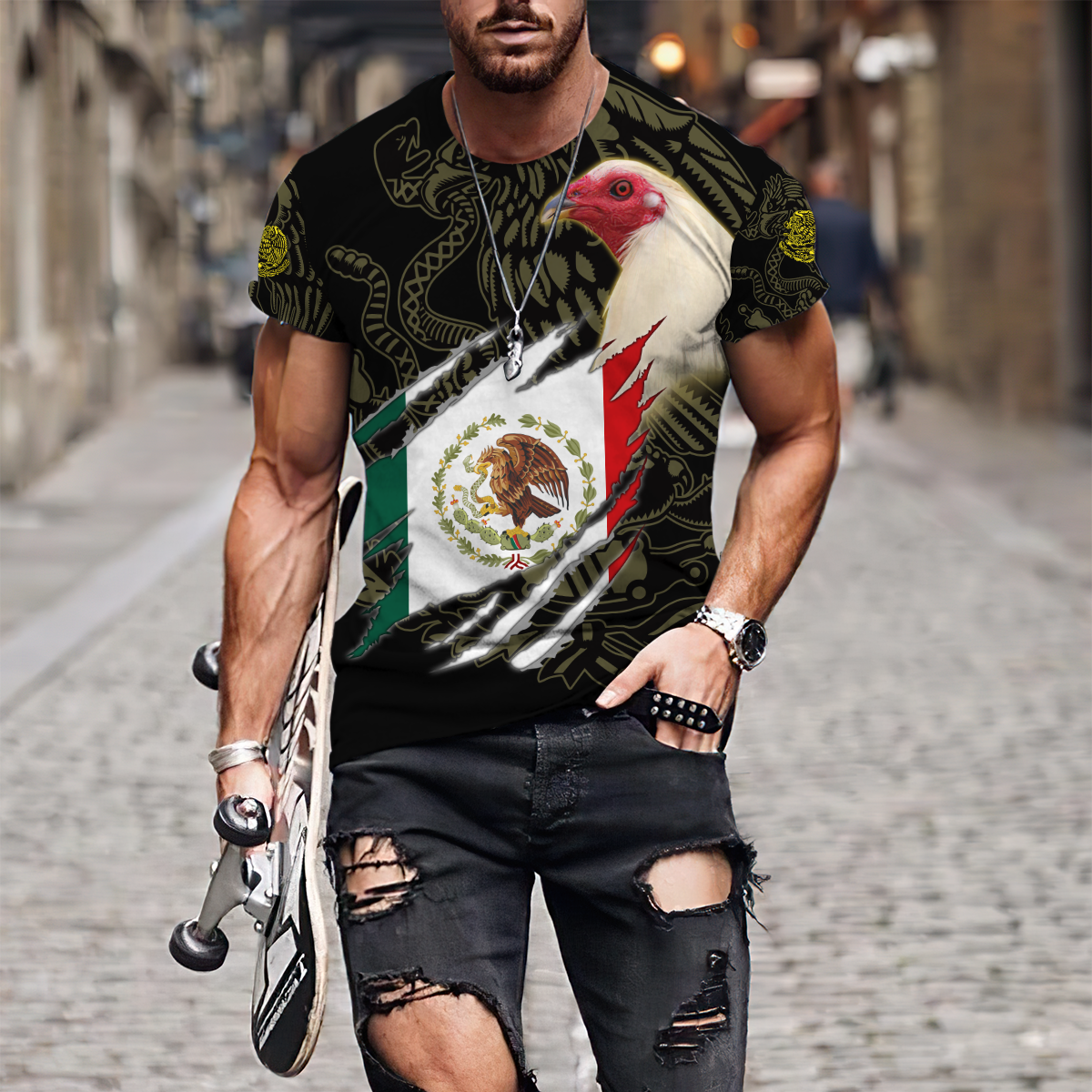 Personalized Mexican Rooster 3D Printed Unisex Shirt