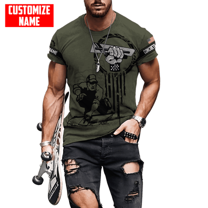 US Concrete Finisher Tool Pride Custom name 3D Printed Shirts
