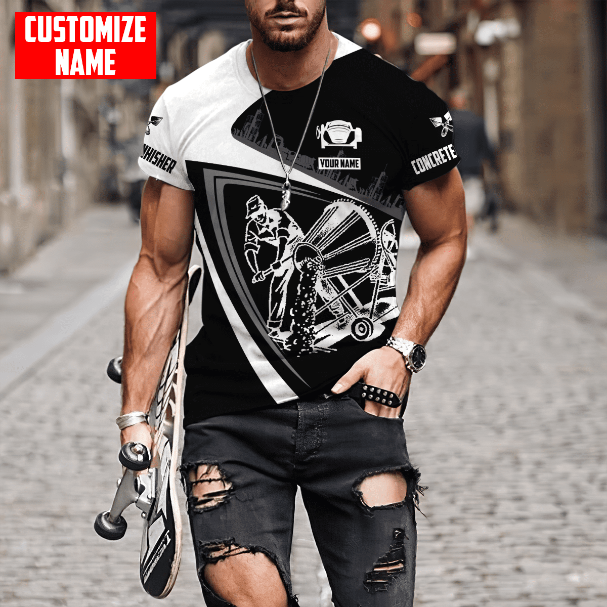 Customized Name Mixer Concrete Finisher 3D All Over Printed Unisex Shirts