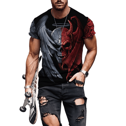 Tmarc Tee Gentle And Evil Skull 3D All Over Printed Unisex Shirts